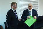 Landesrat Christian Buchmann mit Vizepräsident Viktor Tscherepow, russische Industriellenvereinigung