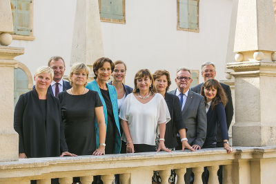 Die LandesbildungsreferentInnen mit der zuständigen Bildungsministerin Sonja Hammerschmidt am 16.9. im Grazer Landhaus.