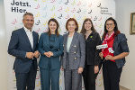 Konferenz in Graz: LR Wolfgang Hattmannsdorfer (Oberösterreich), Landesrätin Astrid Mair (Tirol), LR Simone Schmiedtbauer (Steiermark), BJV-Vorsitzende Sabrina Prochaska und Landesrätin Sara Schaar (Kärnten) (v.l.) © Land Steiermark/Robert Binder; Verwendung bei Quellenangabe honorarfrei