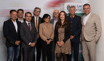 Robert Rast (Leiter Referat "Straßeninfrastruktur-Bestand"), Graz Stadtbaudirektor Bertram Werle, Franz Zenz (Leiter Fachabteilung Straßenerhaltungsdienst), Andreas Weitlaner (Bezirkshauptmann Graz-Umgebung), Maria Knauer-Lukas (Verkehrssicherheitsexpertin), Peter Felber (Geschäftsführer Kuratorium für Verkehrssicherheit Steiermark), Sarah Kastner (Leiterin Referat "Verkehrsbehörde"), Oberst Klaus Rexeis (stv. Leiter der Landesverkehrsabteilung) und Landesbaudirektor Andreas Tropper (Leiter der Abteilung 16, Verkehr und Landeshochbau, v.l.).