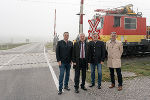 Liezens Baubezirksleiter Martin Reiter-Puntinger, LH-Stv. Anton Lang, Bürgermeister Friedrich Zefferer, Herwig Riegler/ÖBB (v.l.). © Land Steiermark